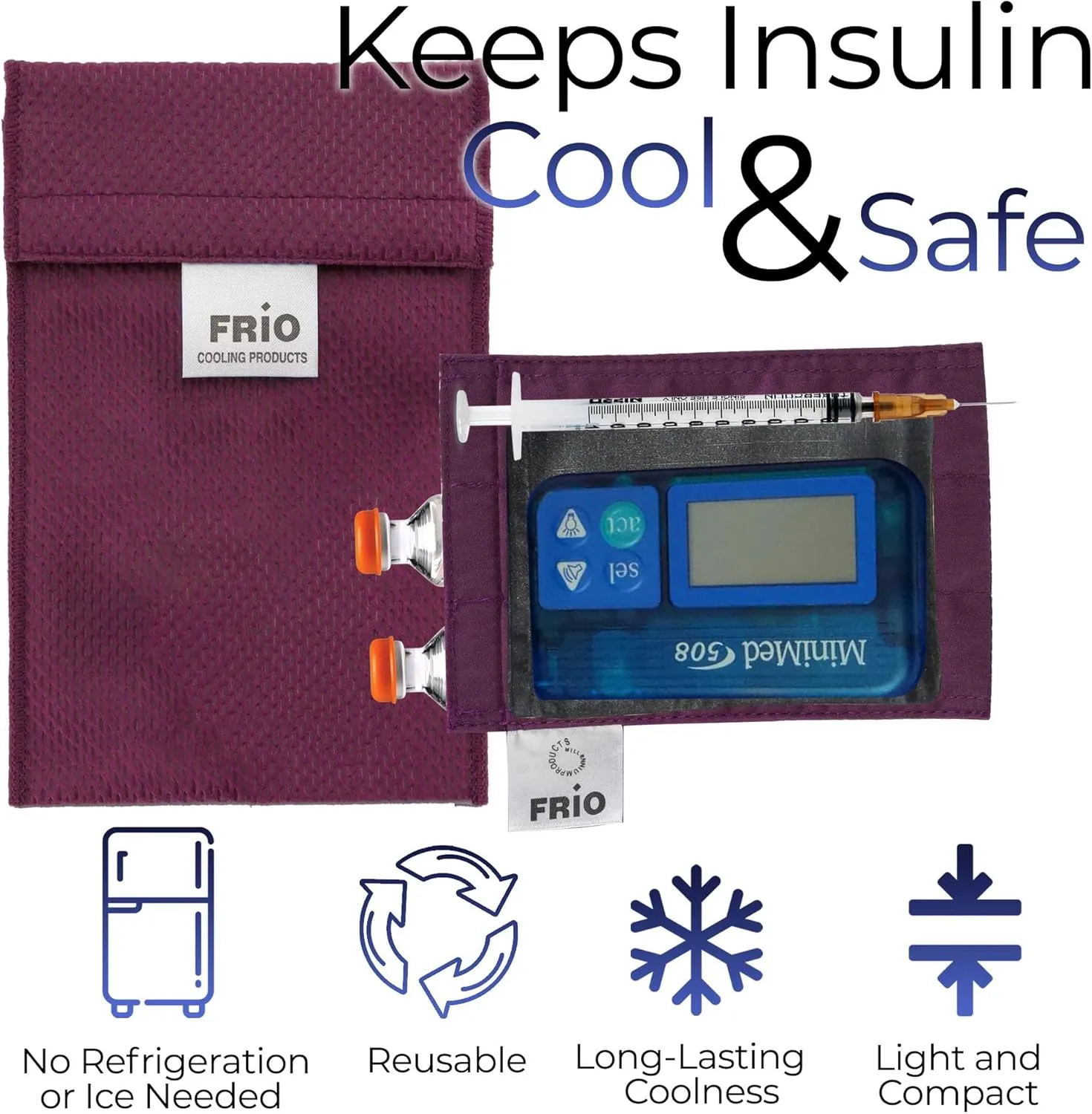 FRIO Pump Cooling Wallet - Insulin Cooler for 45  Hours of Stress Free On The Go Cooler Bag - No Ice, No Stress