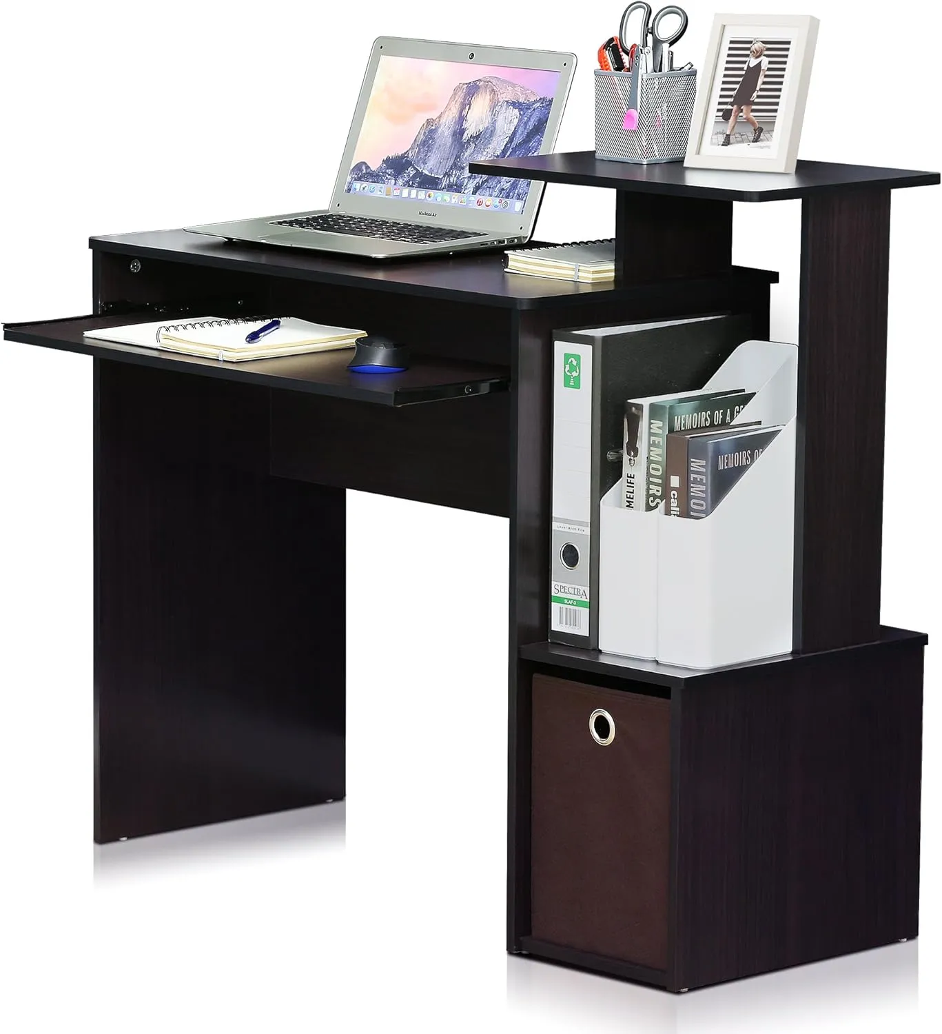 Furinno Econ Multipurpose Home Office Computer Writing Desk, regular, Dark Walnut