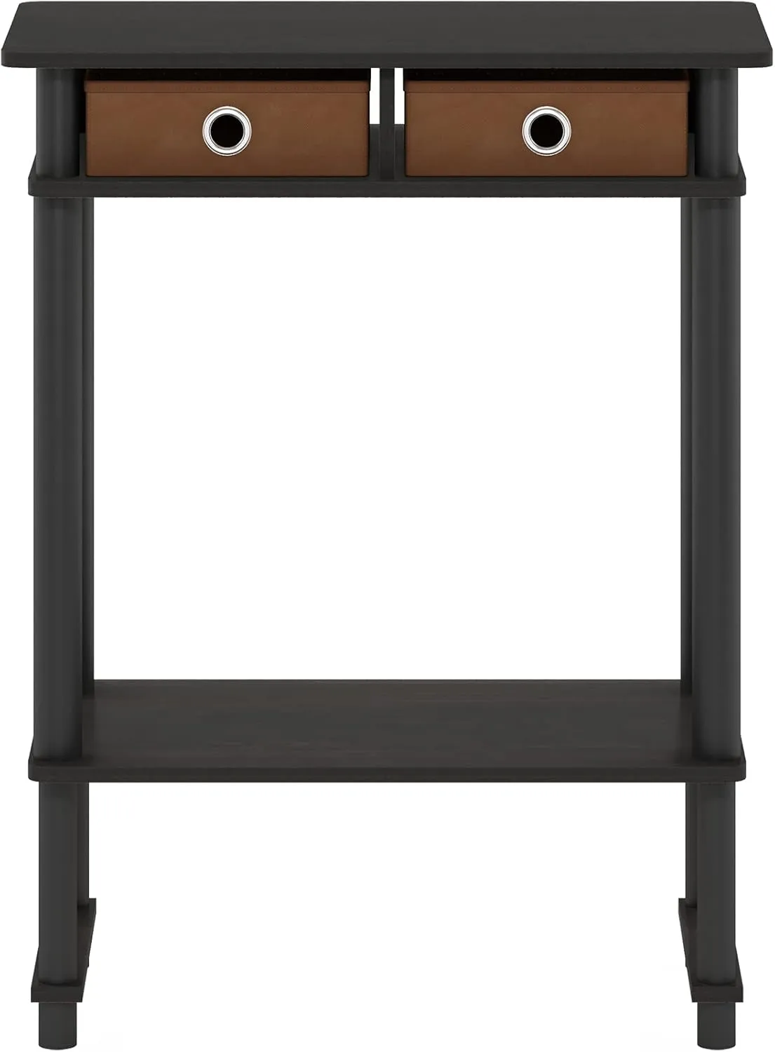 Furinno Turn-N-Tube Tall-Wide Hallway Console Table with Bin, Espresso/Brown