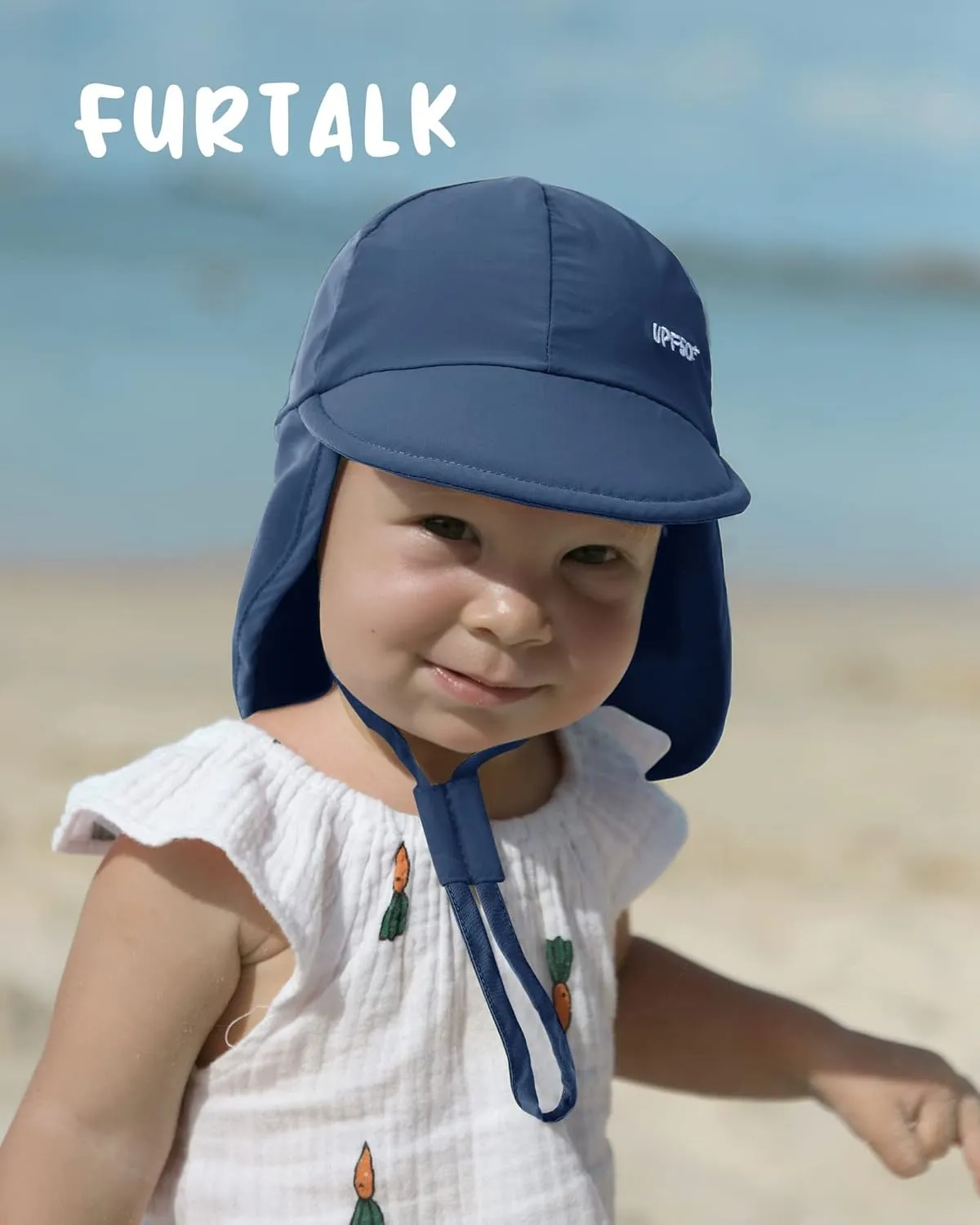 FURTALK Baby Sun Hat with Neck Flap UPF 50  Adjustable Baby Boys Girls Summer Beach Hat for Traveling Swim Hat