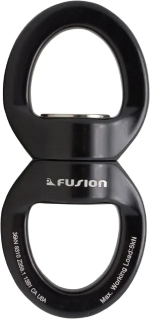 Fusion Climb Delta Swivel - Safest Rotational Device Hanger for Web Tree Swing, Therapy Swing, Aerial Dance, Rock Climbing, Hanging Hammocks (FP-8300-BLKBLK)