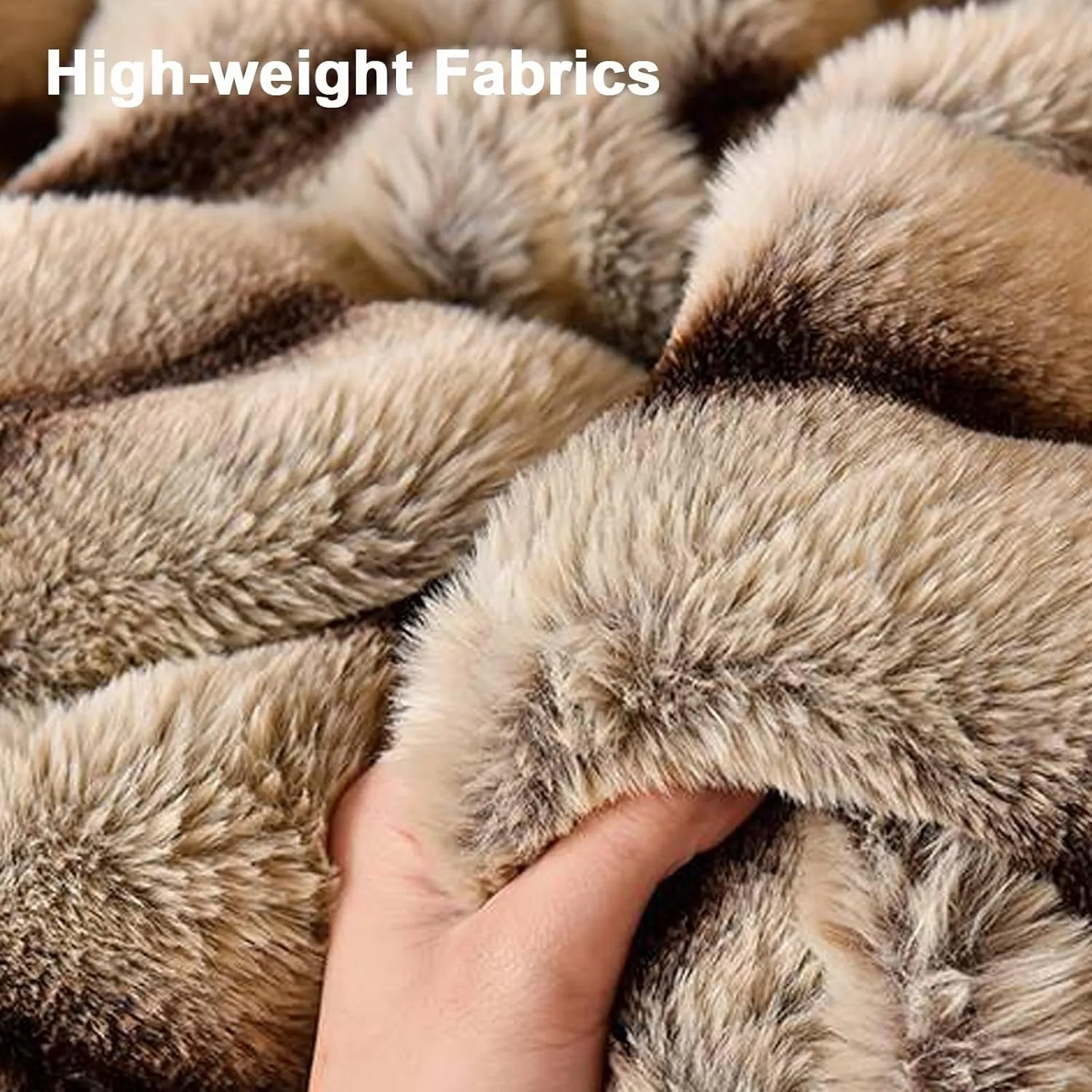 Fuzzy Faux Fur Throw Blanket Twin Size Cat-Like Feel Plush Faux Fur Throw Blanket Long Pile