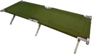 Genuine Issue US Army Military G.I. Folding Cot Olive Drab with Aluminum Frame