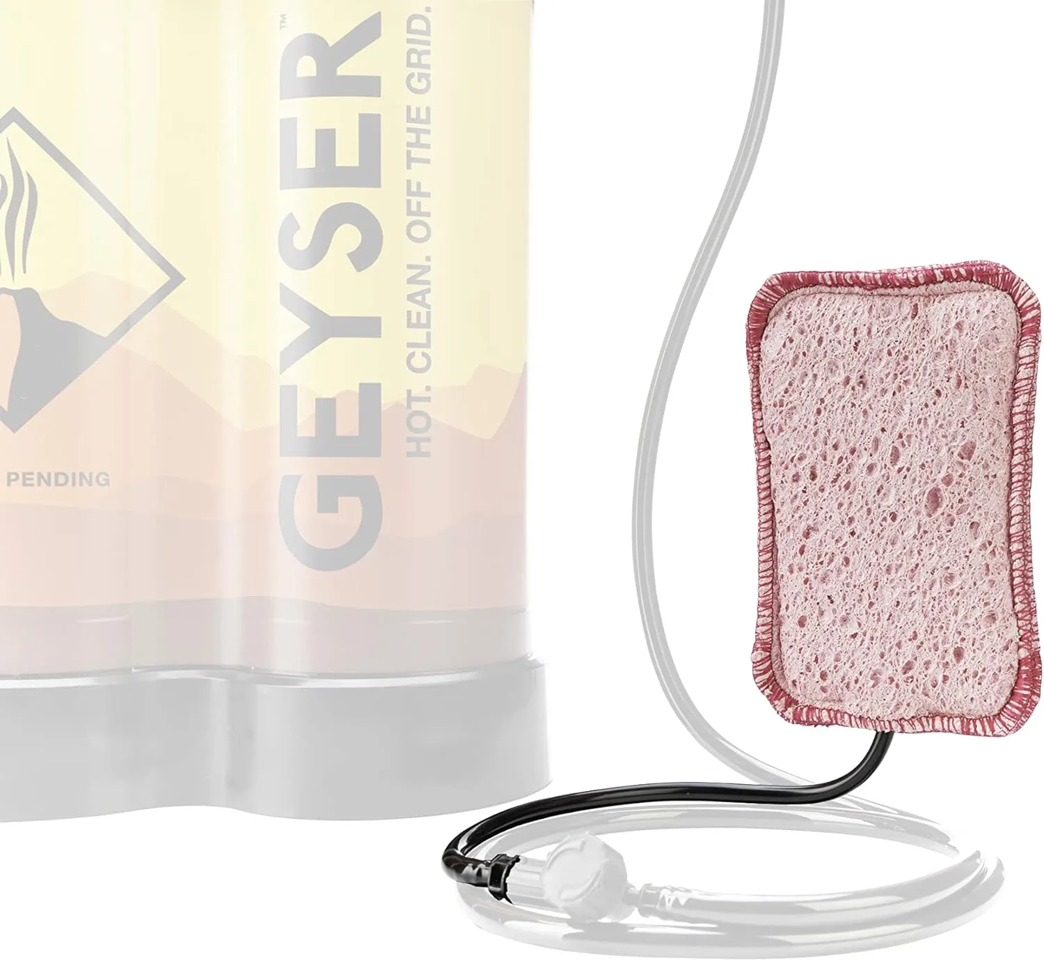 Geyser System Scrub Replacement Sponge for The Portable Shower & Cleaning Kit for Camping & Outdoor Recreation - Pink