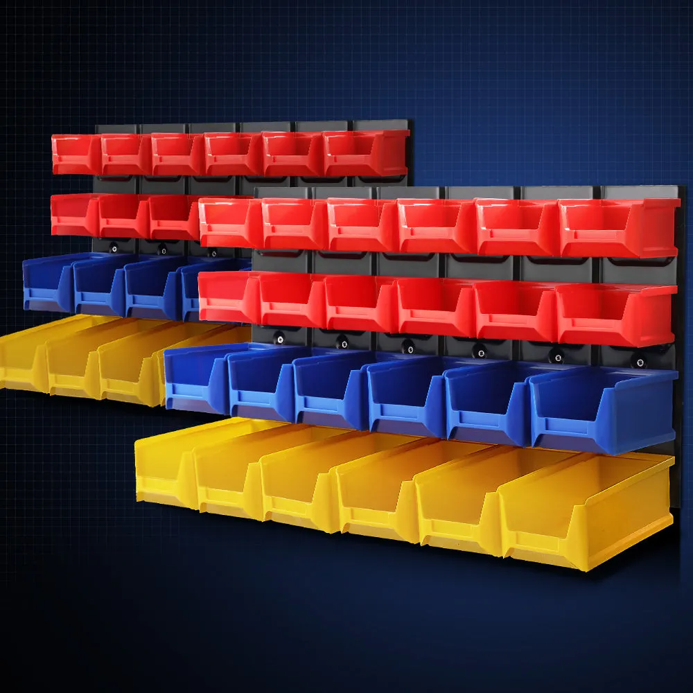 Giantz 48 Storage Bin Rack Wall Mounted Peg Board