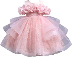 Girls Cold Shoulder Prom Gowns Wedding Part𝐲 Dresses Sequine Tulle Tutu Princess Dress Pageant Evening Gown