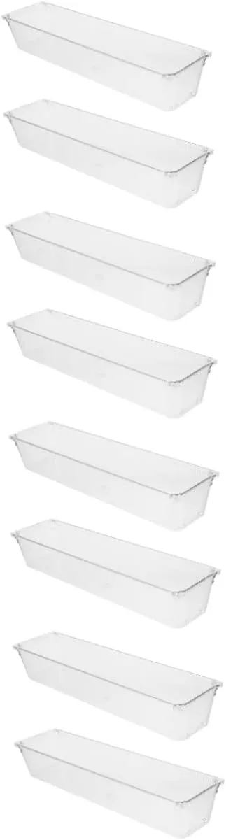 GLEAVI 4sets 2pcs Clear Organizer Box Versatile Desktop Storage for Lip Gloss Lipstick and Accessories for Bathroom Office and Vanity Organization 2pcs*4