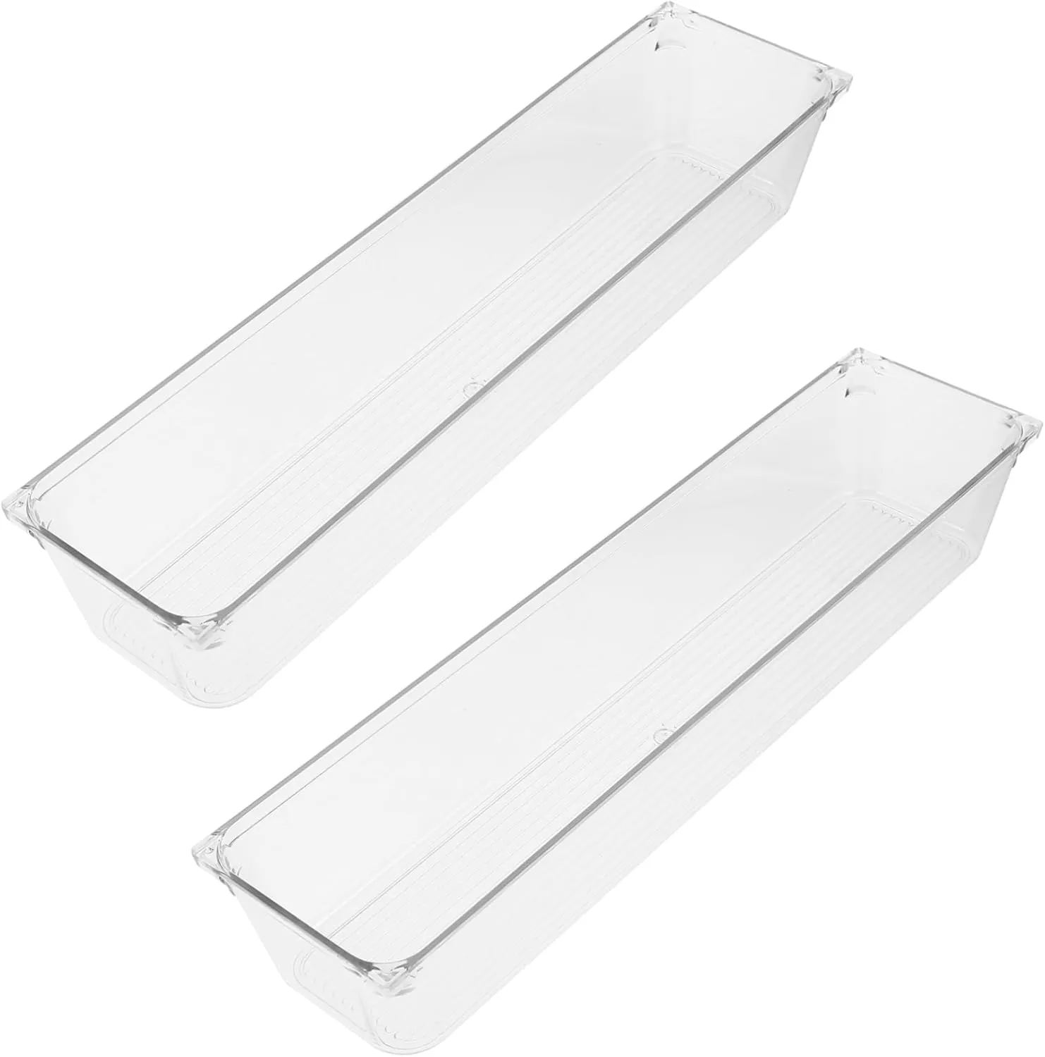 GLEAVI 4sets 2pcs Clear Organizer Box Versatile Desktop Storage for Lip Gloss Lipstick and Accessories for Bathroom Office and Vanity Organization 2pcs*4