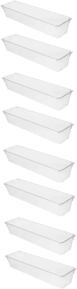 GLEAVI 4sets 2pcs Clear Organizer Box Versatile Desktop Storage for Lip Gloss Lipstick and Accessories for Bathroom Office and Vanity Organization 2pcs*4