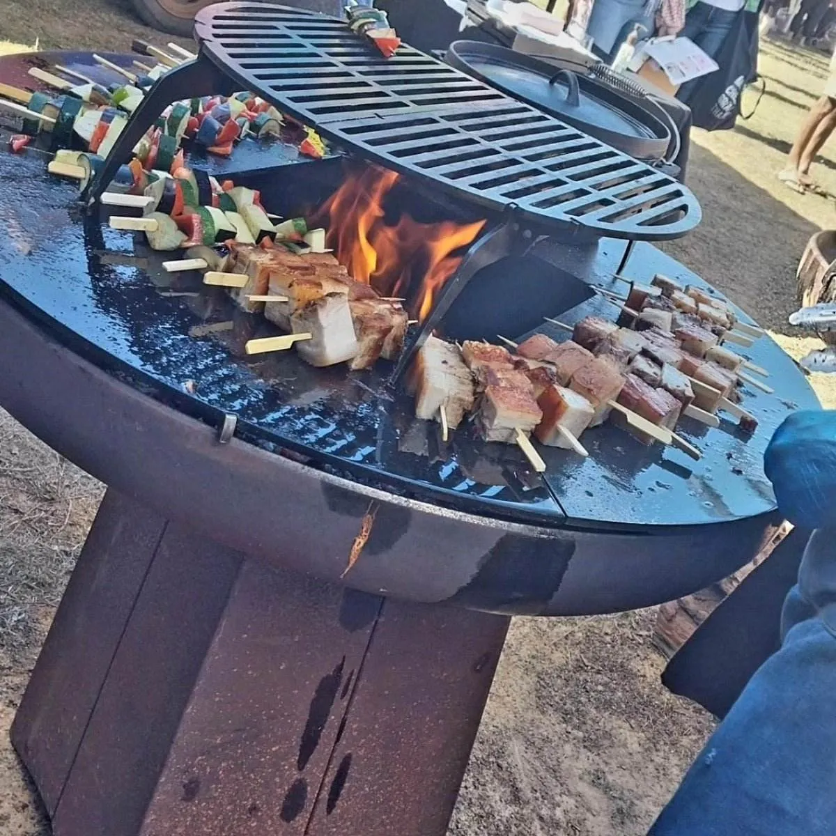 Goanna Fire Pit 100cm   Ringgrill BBQ & Barramundi Complete Kit