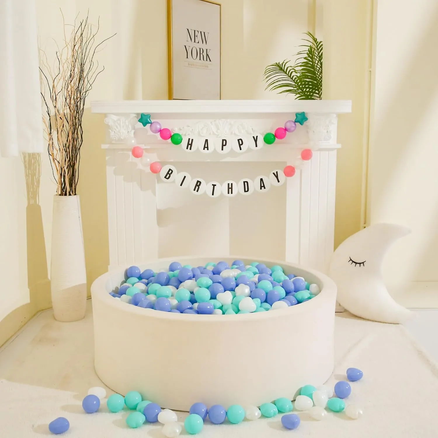 GOGOSO Ball Pit Balls 100 with Flower Heart Shape for Baby Toddler Boys Girl Kids Birthday, Tent,Slides