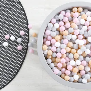 GOGOSO Ball Pit Balls for Toddler, Baby Plastic Playballs Kids Soft Pastel Pelotas Non-Toxic BPA-Free,Pink Grey Beige White,100 Balls