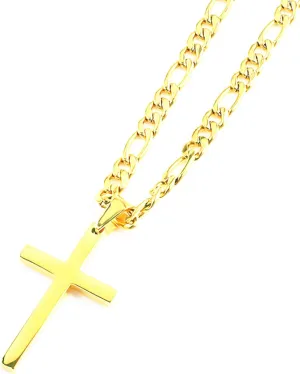 Gold Figaro Link Chain Necklace for Men Women & Teens Boys 18K Gold Plated Stainless Steel Necklace,Fashion Jewelry,Wear Alone or with Pendant,18-26 Inch