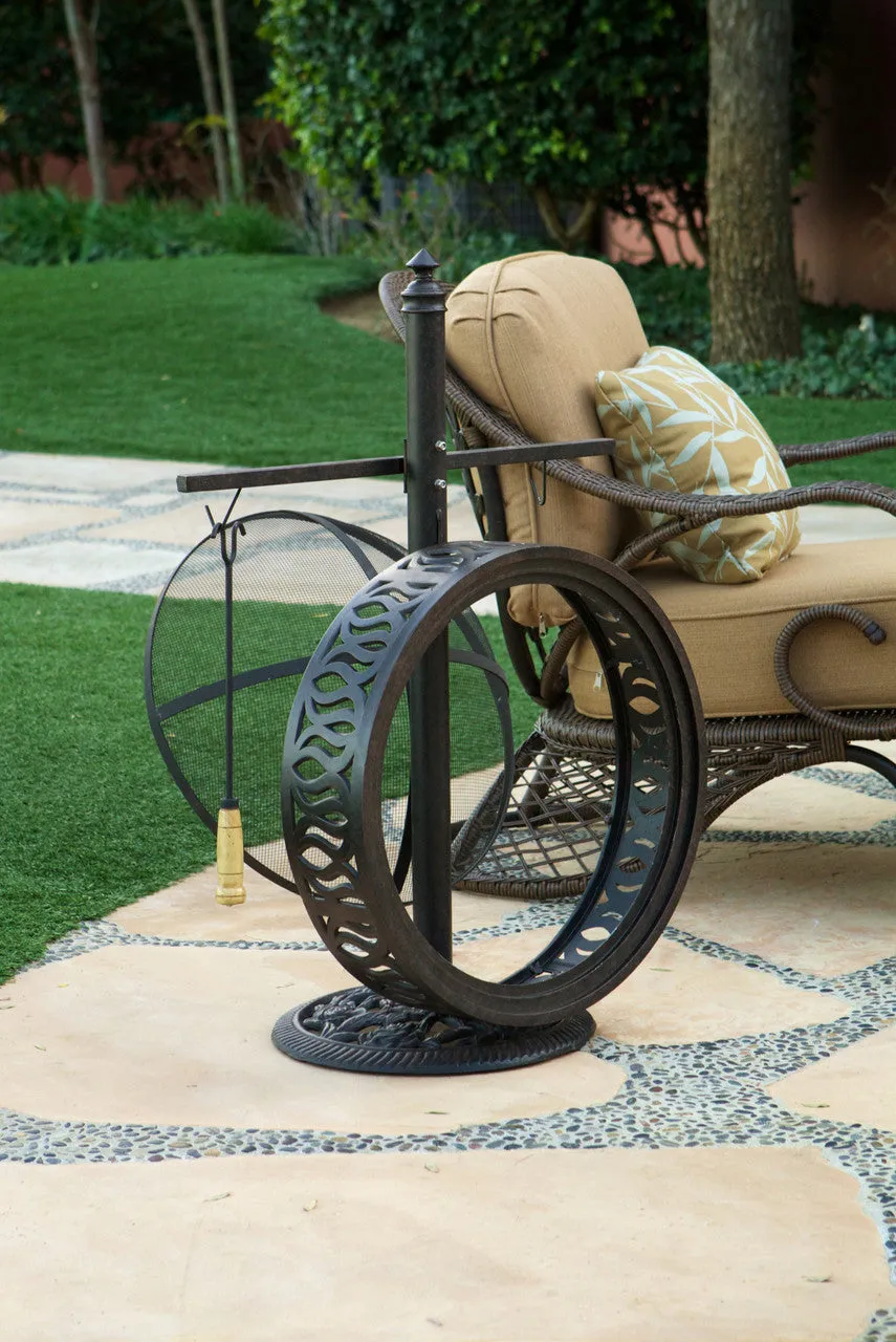 Grand Bonaire Weave Outdoor Fire Pit Table With Accessories