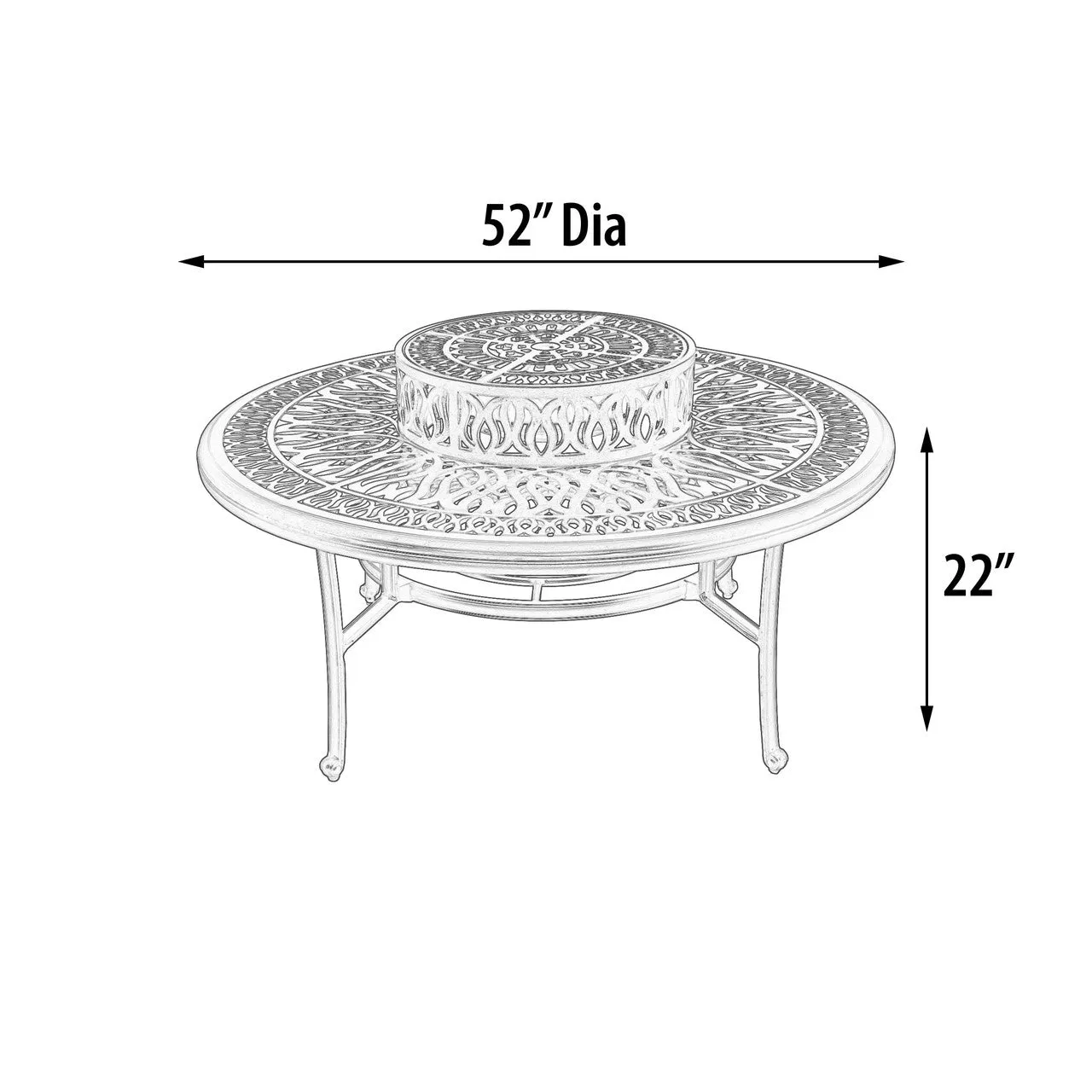 Grand Bonaire Weave Outdoor Fire Pit Table With Accessories