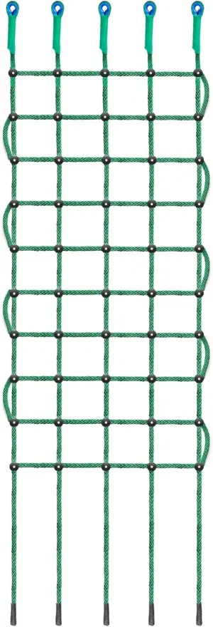 Green Rope Climbing Ladder - Indoor Climbing Net, Outdoor Cargo Webbing Net, 100% Polyester Fiber Rope Ladder, with Installation Drill Bit and Binding Rope. (Set5: 6V * 12H (108" L * 45" W))