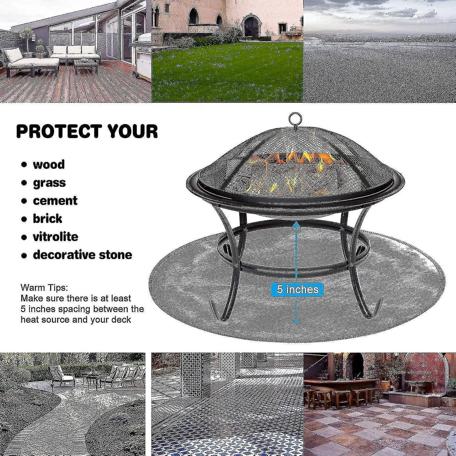 Grill And Fire Pit High Temperature Mat,fireproof