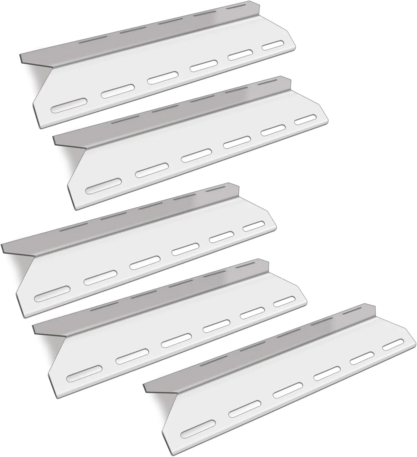 Grill Heat Plate Replacement for Charmglow, Member Mark, Jenn-Air, Home Depot, Nexgrill, Kirkland, Member's Mark, Perfect Flame, Perfect Glo and Other Grill Models, Stainless Steel, 5-Pack, 17 5/16"