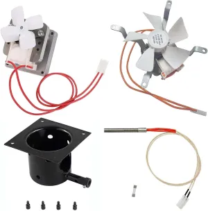 Grill Replacement Parts Kit-Auger Motor, Grill Induction Fan, Fire Burn Pot and Hot Rod Ignitor for Traeger Pit Boss Camp Chef Wood Pellet Grills,with Screws and Fuse
