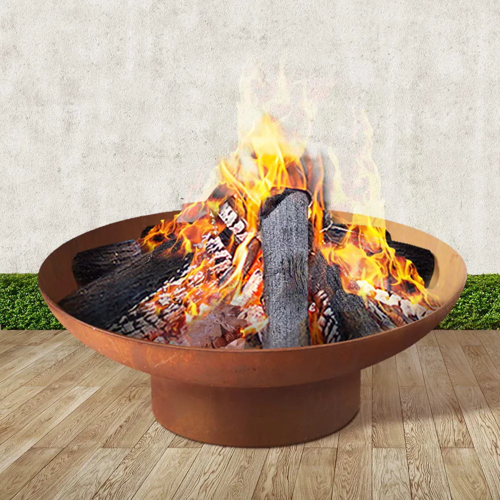 Grillz Fire Pit Bowl Cast Iron Rustic 80cm