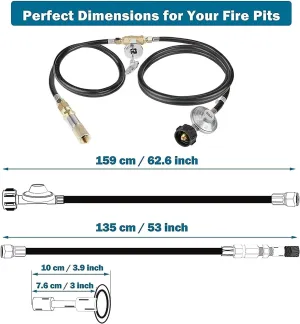 GRISUN Fire Pit Installation Kit for Propane Connection, Propane Fire Pit Hose Kit (Installation Kit & Key)