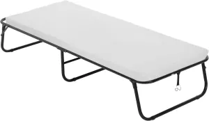 Guest Folding Bed Camping Cot Portable Beds Folding Bed Frame with 3.9 Inch Comfort Foam Mattress Strong Sturdy Frame Heavy Duty L77*W31*H12 Inches for Spare Bedroom & Office，White