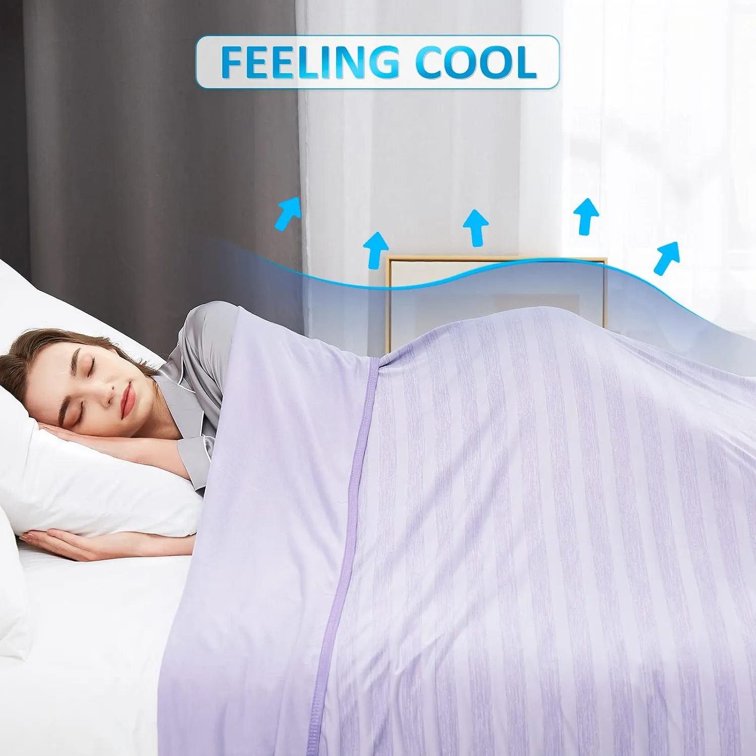 Guohaoi Cooling Throw Blanket for Hot Sleepers,Arc-Chill Q-Max >0.5 Cool Fiber,100% Oeko-Tex Certified Lightweight Summer Cool Blanket for Travel/Outdoor Ultra Cold Breathable,50''x70''