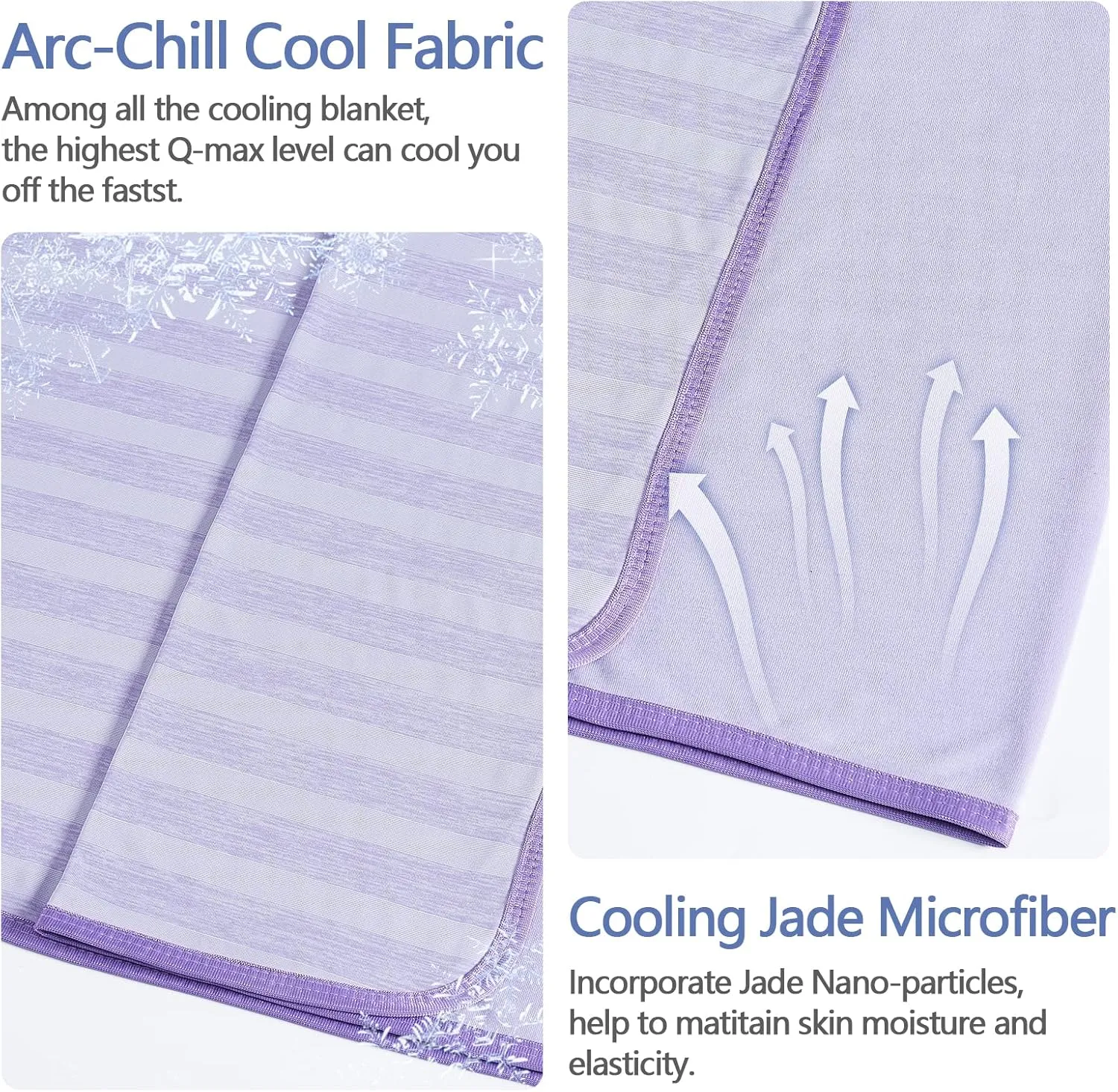 Guohaoi Cooling Throw Blanket for Hot Sleepers,Arc-Chill Q-Max >0.5 Cool Fiber,100% Oeko-Tex Certified Lightweight Summer Cool Blanket for Travel/Outdoor Ultra Cold Breathable,50''x70''