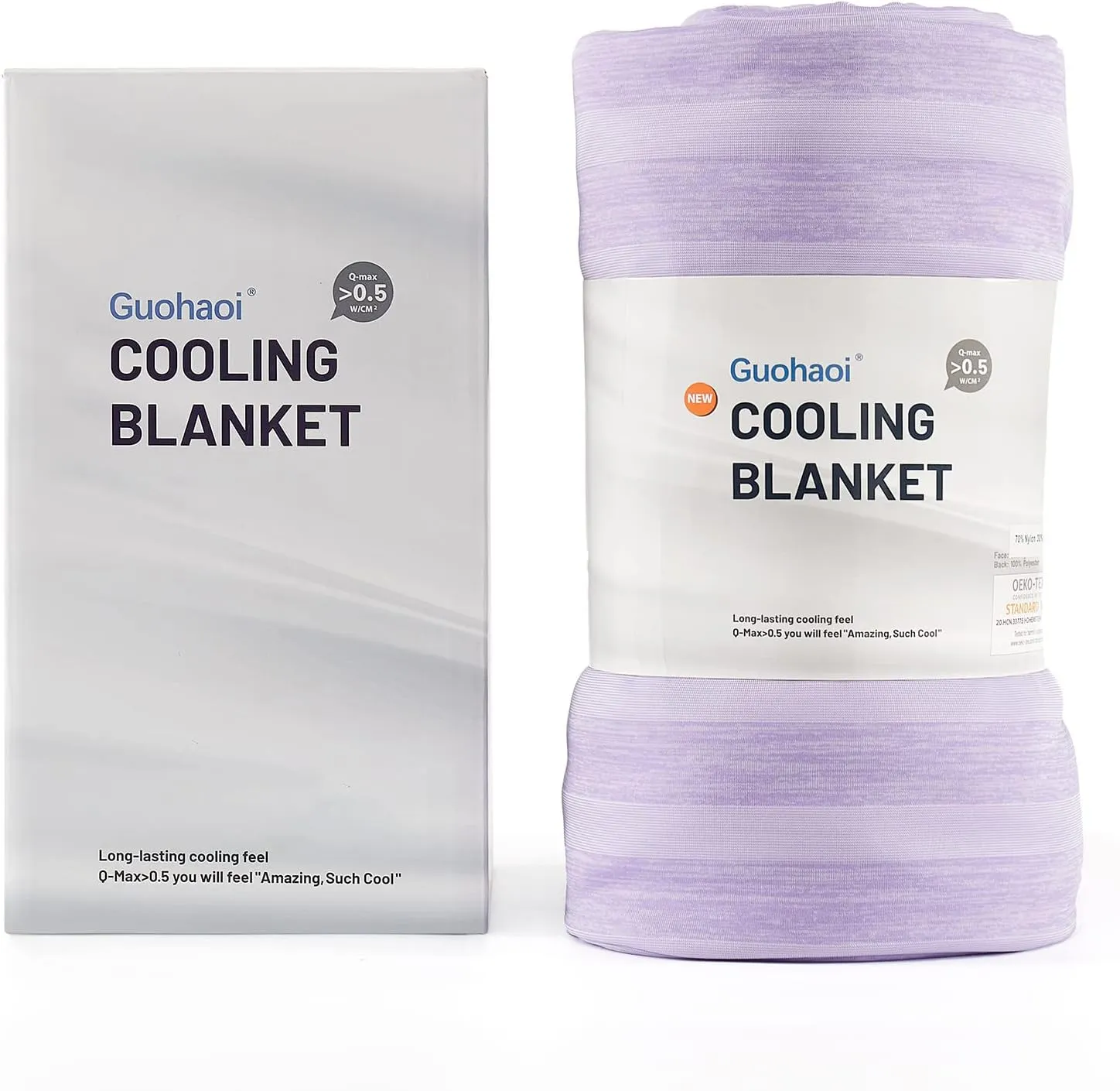 Guohaoi Cooling Throw Blanket for Hot Sleepers,Arc-Chill Q-Max >0.5 Cool Fiber,100% Oeko-Tex Certified Lightweight Summer Cool Blanket for Travel/Outdoor Ultra Cold Breathable,50''x70''