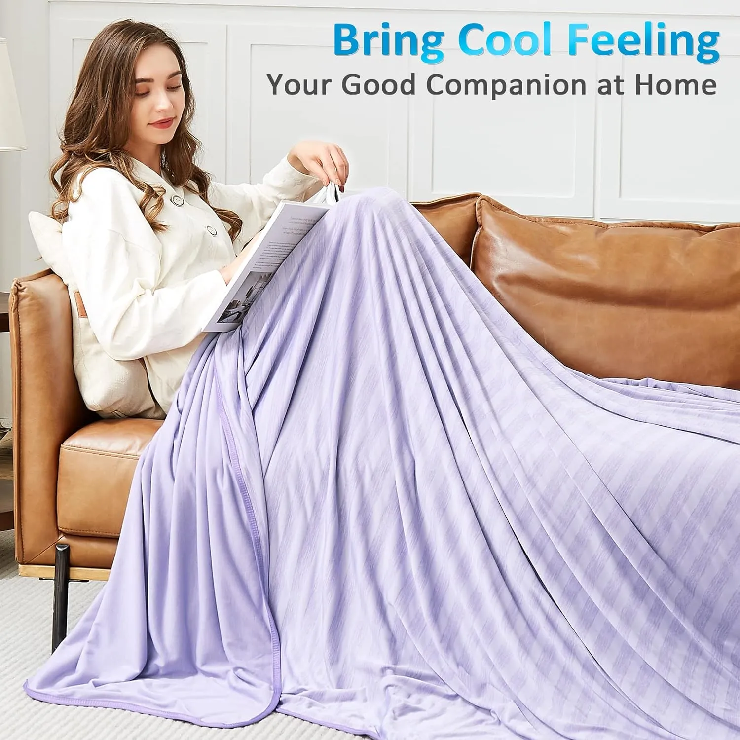 Guohaoi Cooling Throw Blanket for Hot Sleepers,Arc-Chill Q-Max >0.5 Cool Fiber,100% Oeko-Tex Certified Lightweight Summer Cool Blanket for Travel/Outdoor Ultra Cold Breathable,50''x70''