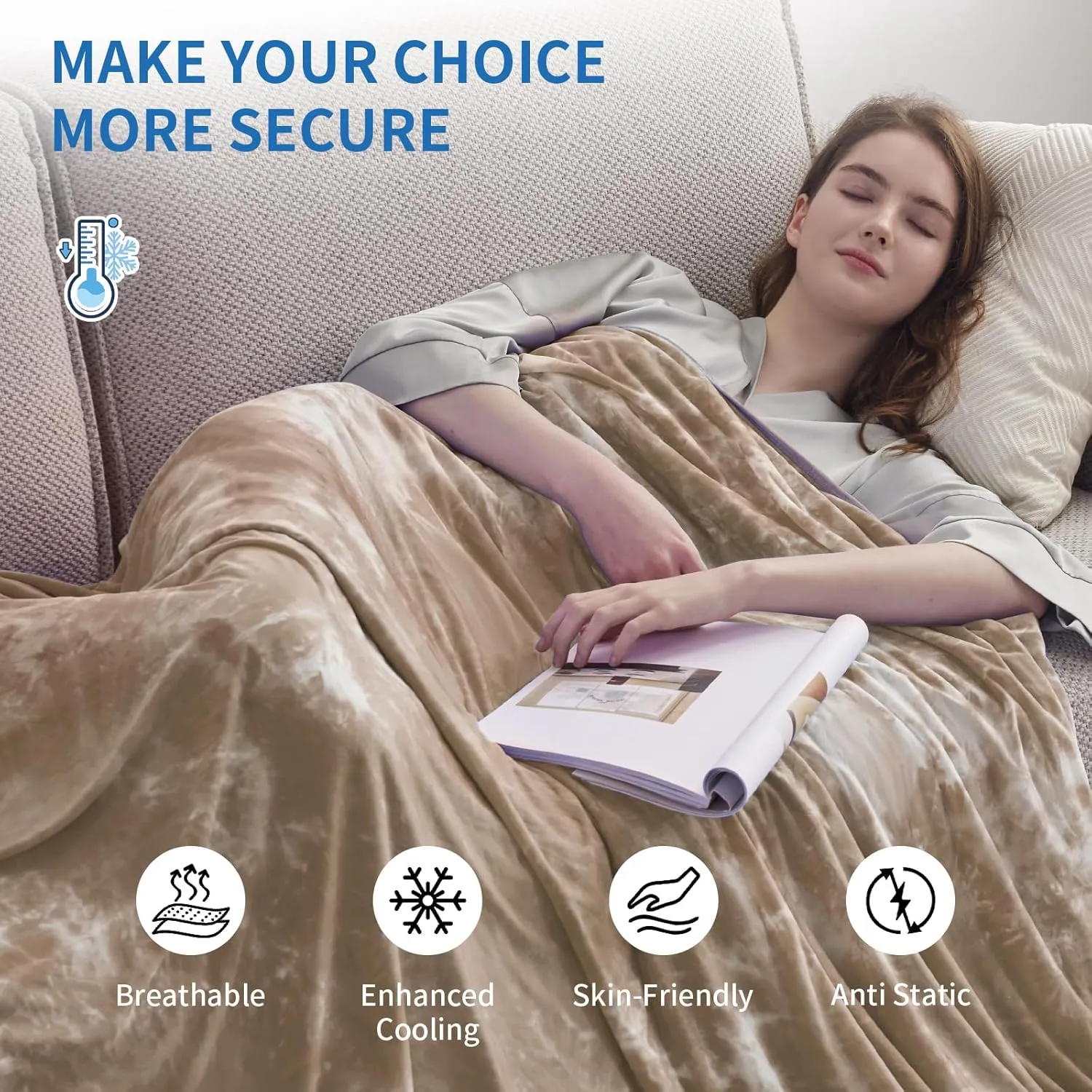 Guohaoi Cooling Throw Blanket for Hot Sleepers,Decortive Tie Dye,Arc-Chill Q-Max >0.5Cool Fiber,100% Oeko-Tex Certified,Lightweight Summer Cool Blanket for Ultra Cold Breathable,Keep Cool,50''x70''