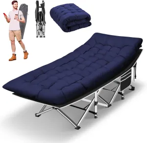 HABUTWAY Camping Cot, Portable Camping Cot for Adult, 28" Wide Sleeping Cot Max Load 600LBS with Thick Mattress and Carry Bag, Portable Camping Bed for Outdoor Camping/Office, Home Nap