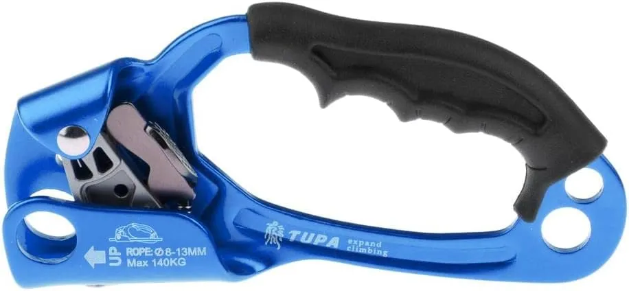 Hand Ascender Rock Climbing Tree Arborist Rappelling Gear Equipment Rope Clamp for 8~13MM Rope, Blue Right Hand, 22x8.6cm