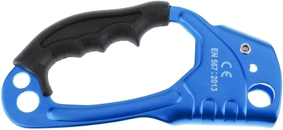 Hand Ascender Rock Climbing Tree Arborist Rappelling Gear Equipment Rope Clamp for 8~13MM Rope, Blue Right Hand, 22x8.6cm