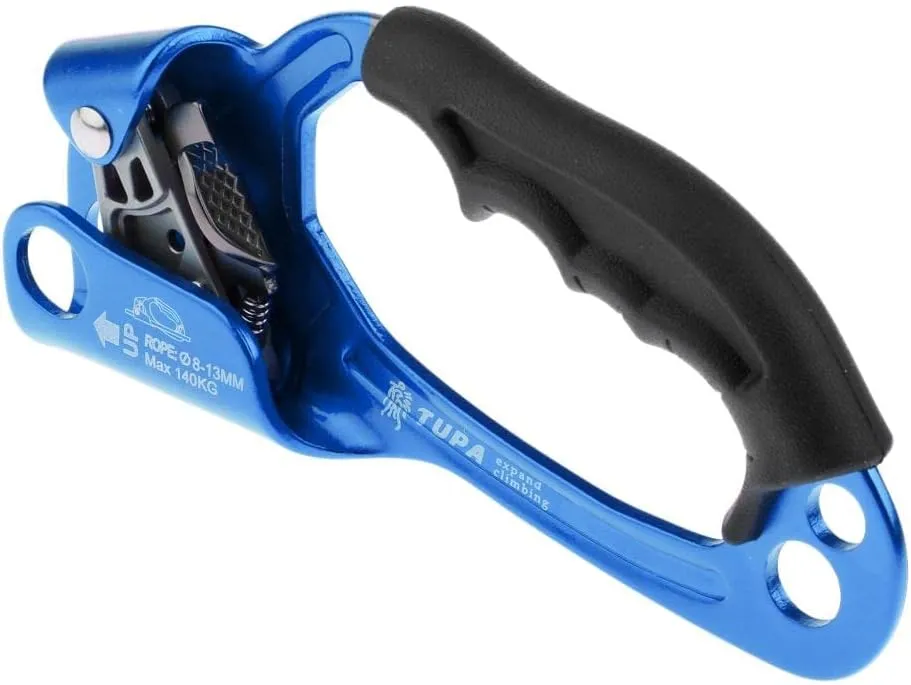 Hand Ascender Rock Climbing Tree Arborist Rappelling Gear Equipment Rope Clamp for 8~13MM Rope, Blue Right Hand, 22x8.6cm