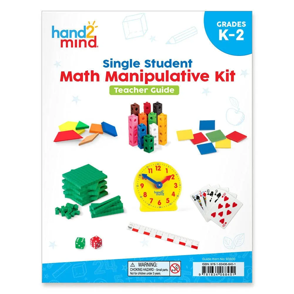 hand2mind Individual Student Manipulative Kit For Kids Ages 5-7, Individual Practice For Children At Home Or Classroom, Easy To Follow Guide, Math Manipulative Supplies, Homeschool Supplies (Set of 4)