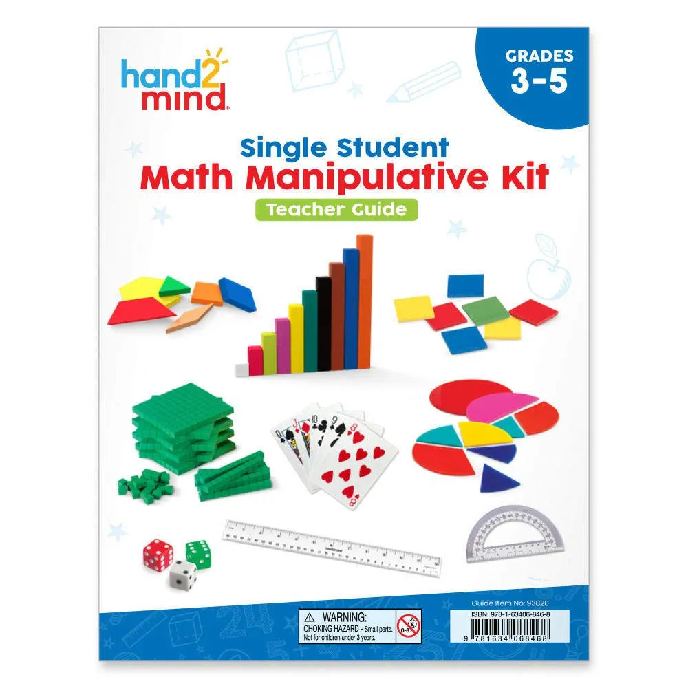 hand2mind Individual Student Manipulative Kit for Kids Ages 8-10, Individual Practice for Kids at Home Or Classroom, Easy to Follow Guide, Math Manipulative Supplies, Homeschool Supplies (Set of 12)