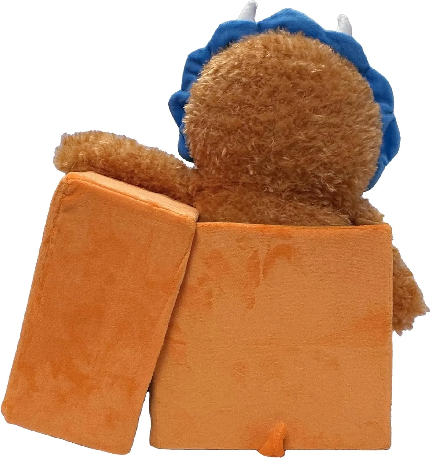 Happy Nappers: Adorable Storables -Dino Triceratops- Brown/Blue- 8” Character Box & Surprise 8” Plush Toy, Weighted Paws, Square Storage Bin, Kids 1 