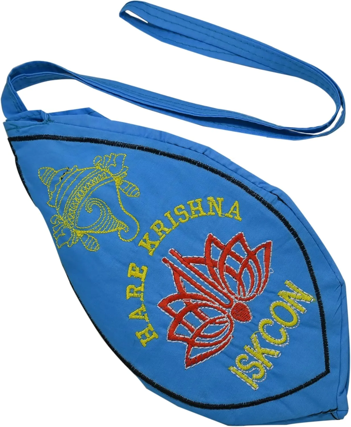 Hare Krishna Embroidered Bag Jaap Bag Cotton Bead Bag/Japa Mala Bag/Jholi/Chanting Bag/Meditation with Zip Pocket