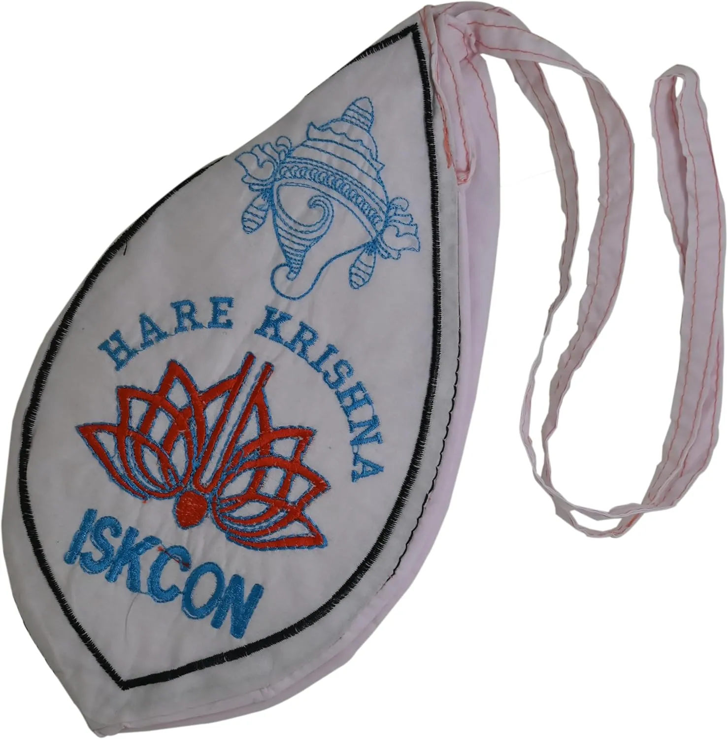 Hare Krishna Embroidered Bag Jaap Bag Cotton Bead Bag/Japa Mala Bag/Jholi/Chanting Bag/Meditation with Zip Pocket