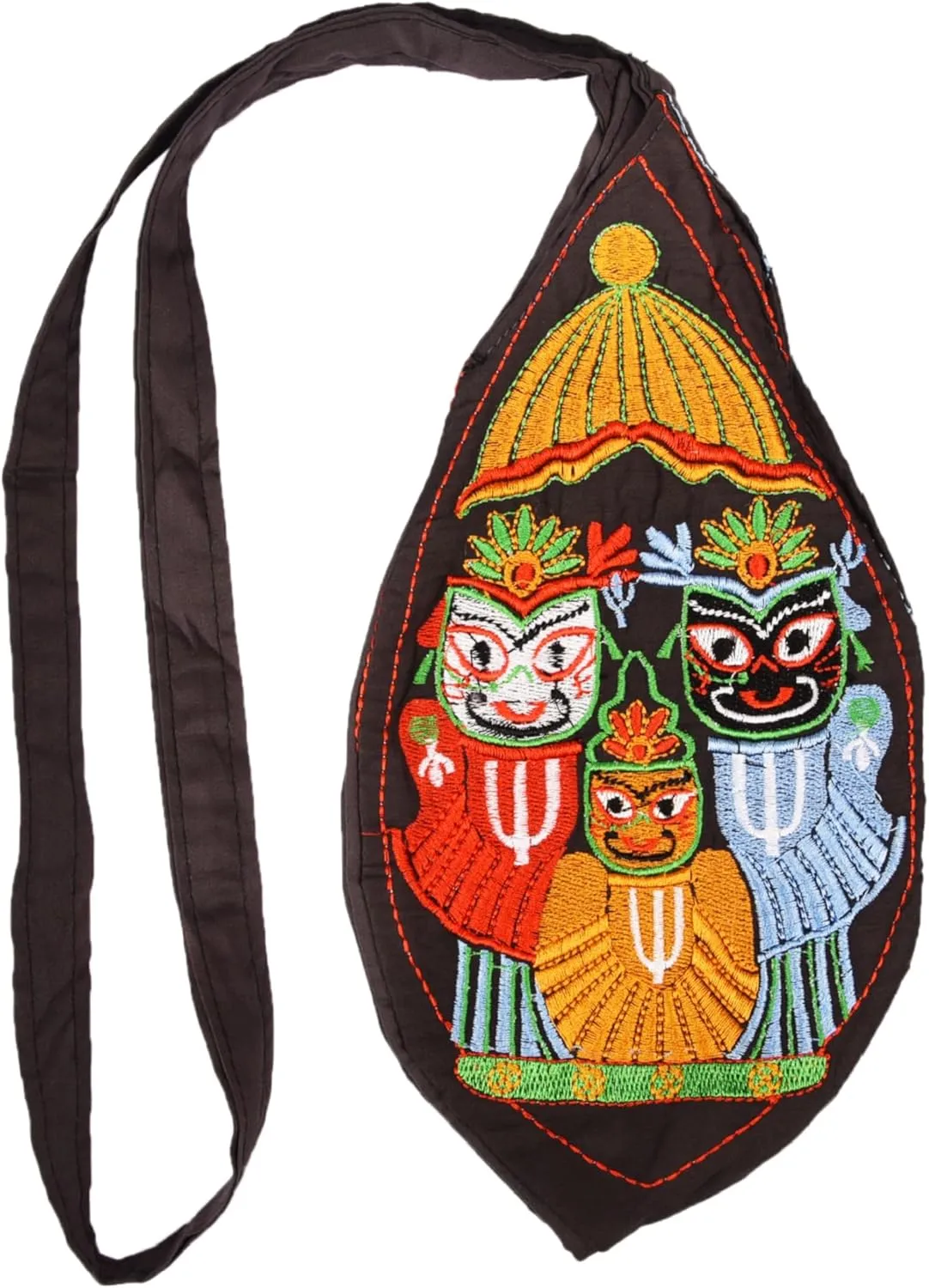 Hare Krishna Jagannath Baldev Subhadra Bead Bag/Japa Mala Bag/Jholi/Chanting Bag with Zip Pocket