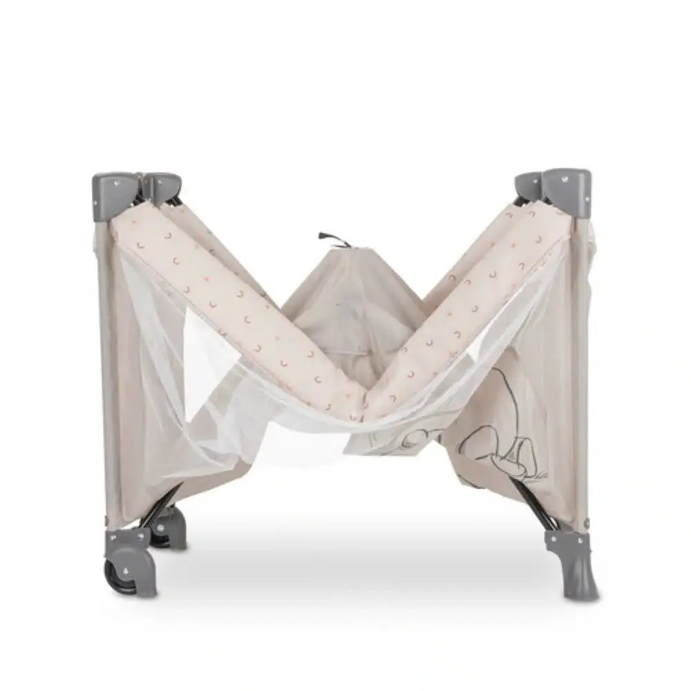 Hauck Dream N Play Go Travel Cot – Pooh Rainbow Beige