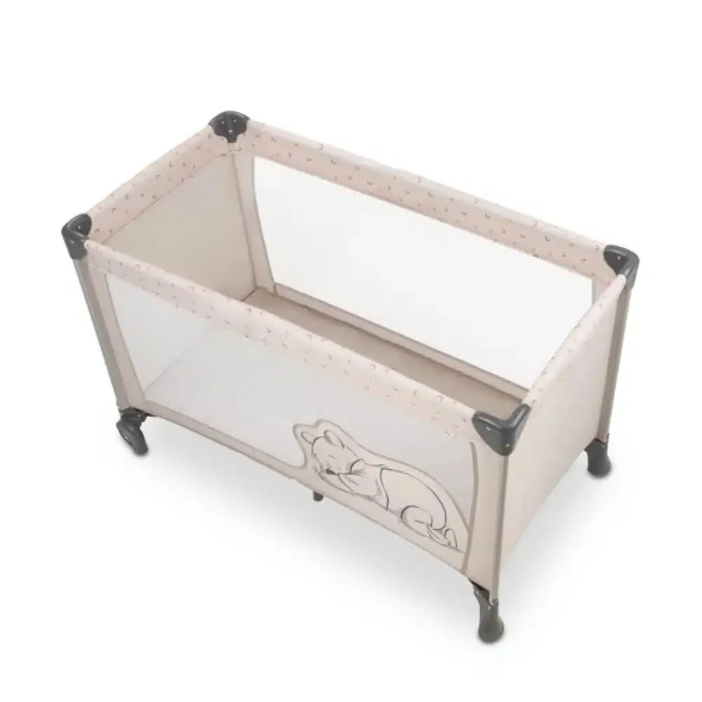 Hauck Dream N Play Go Travel Cot – Pooh Rainbow Beige