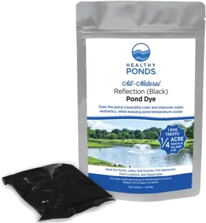 Healthy Ponds Pond Water Dye, Reflection (Black), 5 Ounce Water Soluble Bag, Treats up to 500,000 Gallons