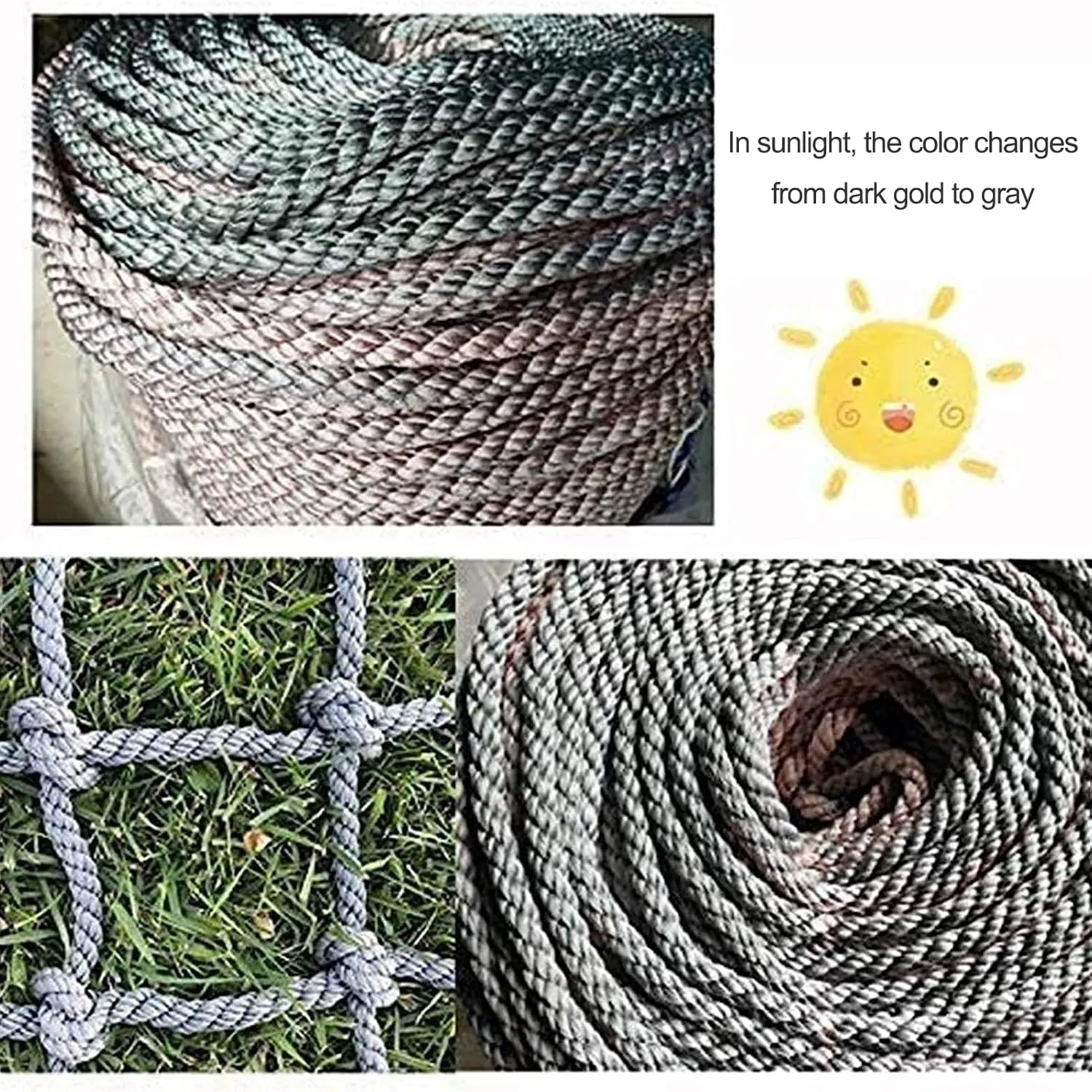 Heavy Duty Climbing Cargo Net Cargo Rope Ladder Truck Trailer Fence Netting Rope Safety Protection Net for Stair Balcony Railing Indoor/Outdoor,3.3FTx9.8FT