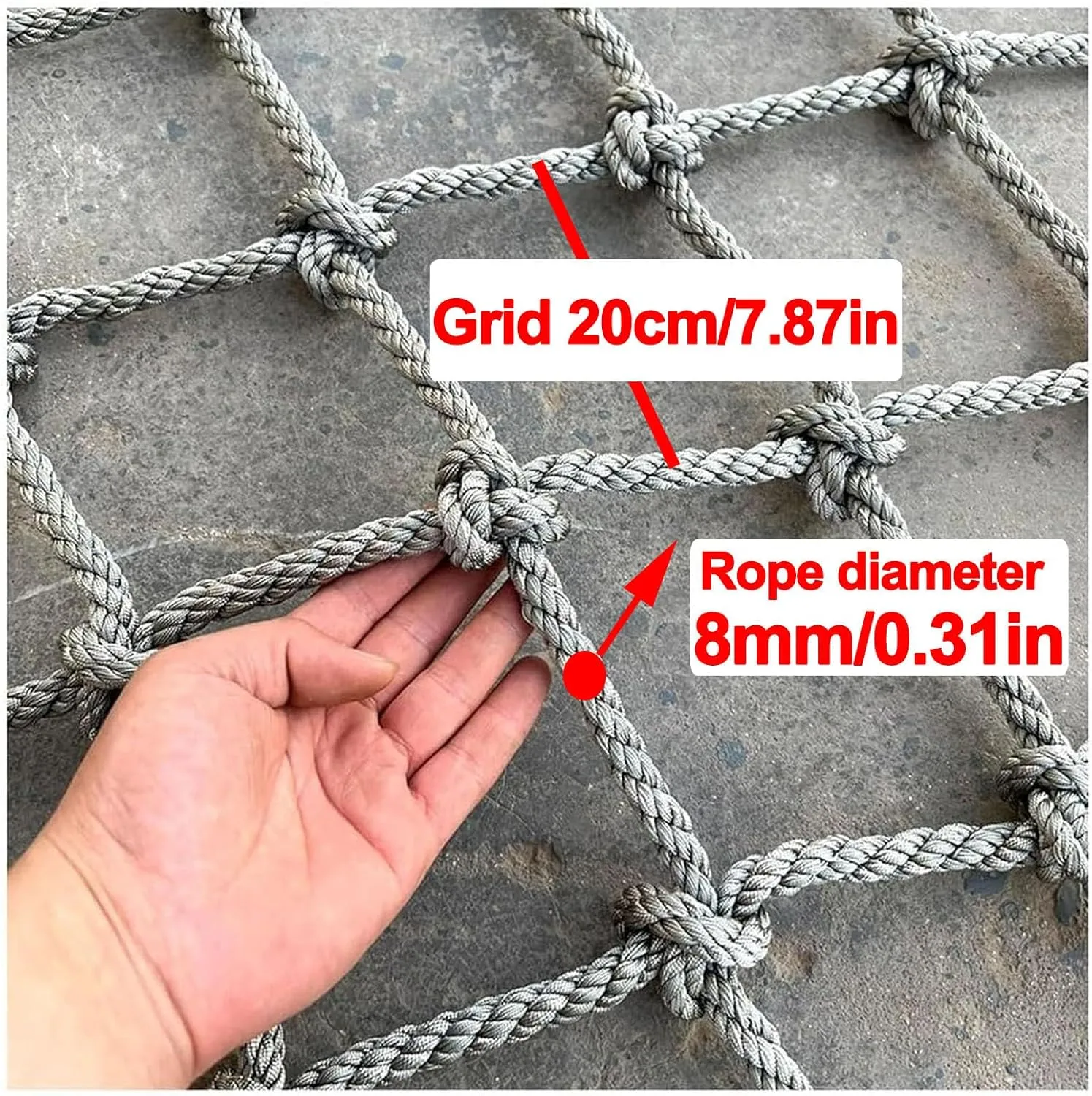 Heavy Duty Climbing Cargo Net for Kids Adults Backyard Playgrounds Net Climbing Rope Ladder Treehouse for Stair Balcony Railing Protection Net,1Mx10M(3.3FTx33FT)
