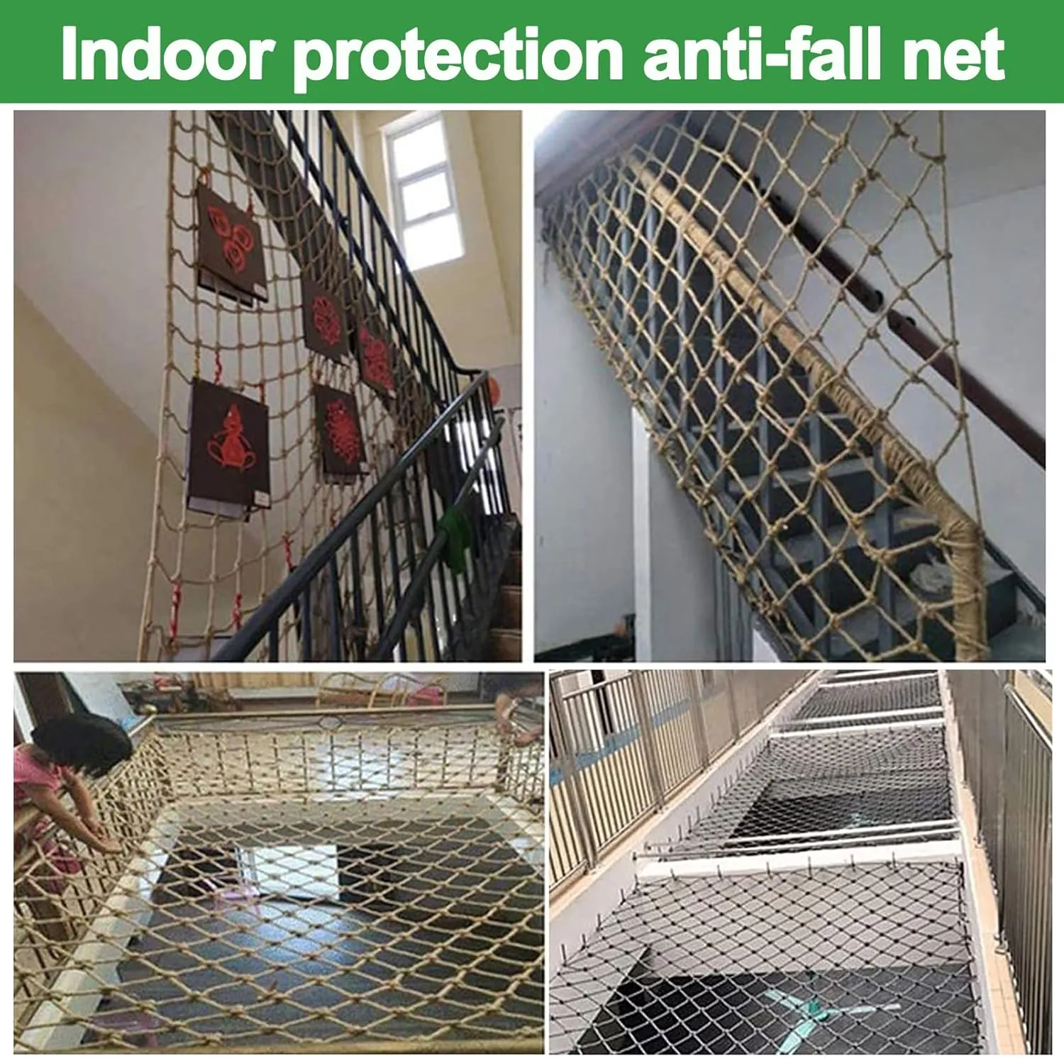 Heavy Duty Climbing Cargo Net for Kids Adults Backyard Playgrounds Net Climbing Rope Ladder Treehouse for Stair Balcony Railing Protection Net,1Mx10M(3.3FTx33FT)