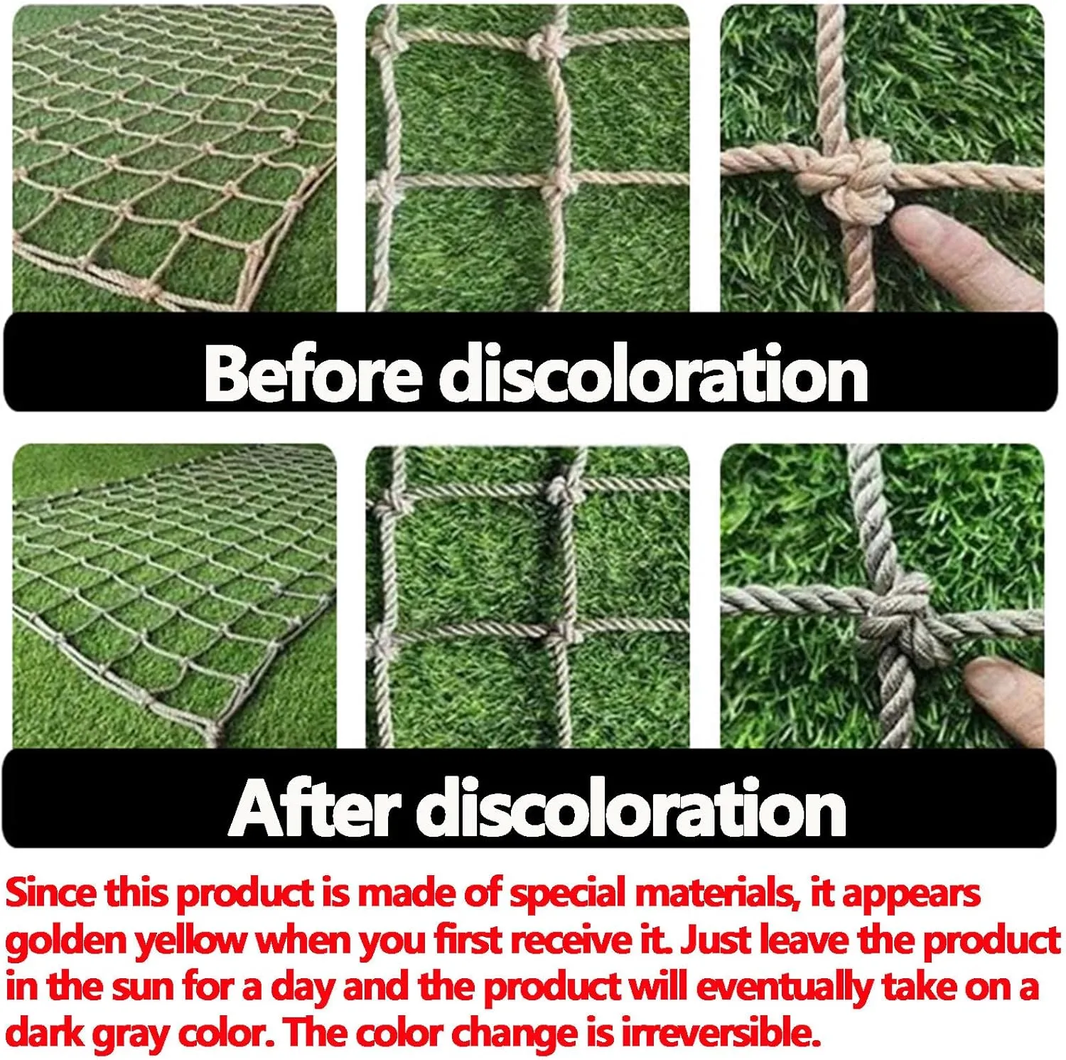 Heavy Duty Climbing Cargo Net for Outdoor Gyms Climbing Net for Kids Rope Safety Net Tree House Rope Bridge for Stair Balcony Railing Patio Backyard,6x6m(19.7x19.7ft)