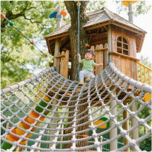 Heavy Duty Climbing Cargo Net, Outdoor Playground Climbing Net, Rope Ladder, Playground Treehouse Swingsets Accessories,2 * 2m(6.6 * 6.6ft)