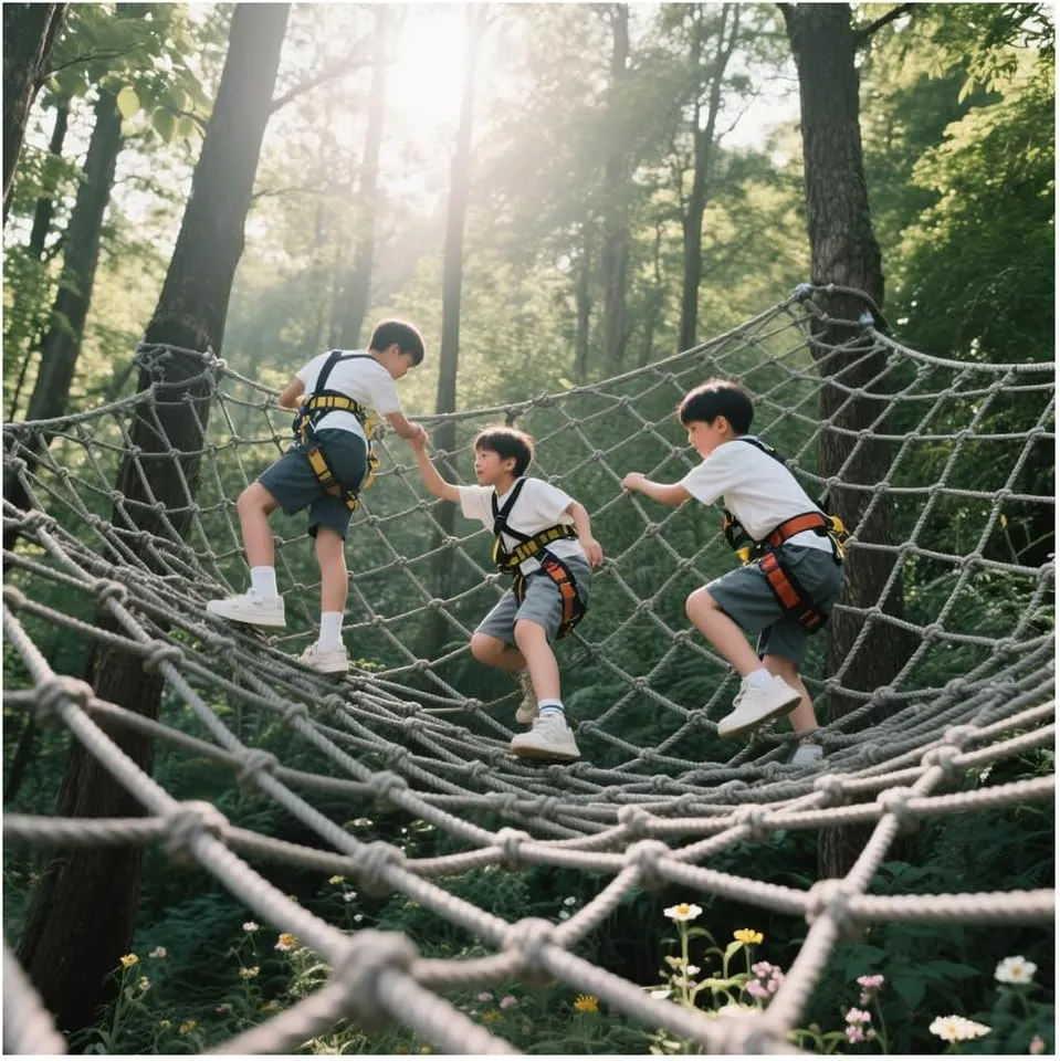 Heavy-Duty Climbing Cargo Net Polyamide Thick 0.39 in Playground Safety Net Multipurpose Rope Ladder Tree House Accessory & Balcony Railing,1Mx1M(3.3FTx3.3FT)